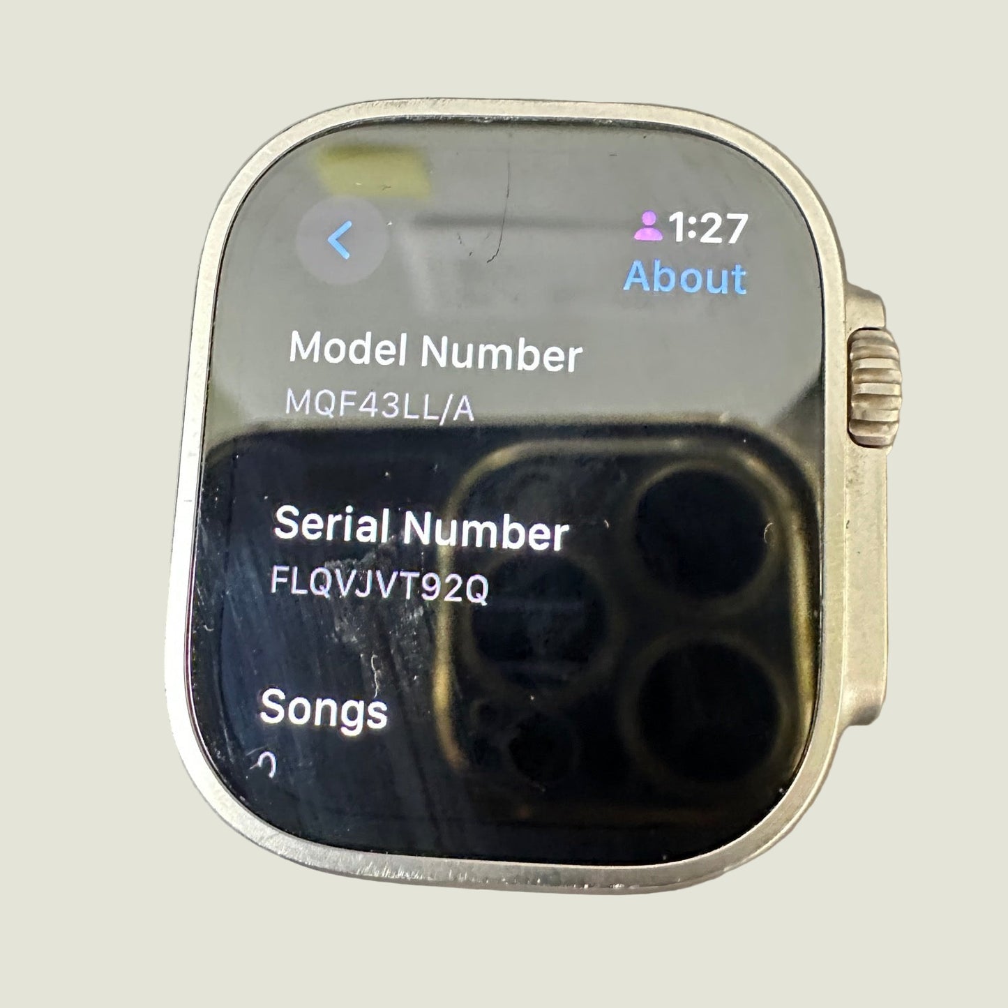 Unlocked Apple Watch Ultra 49MM Natural Titanium MQF43LL/A Face Only