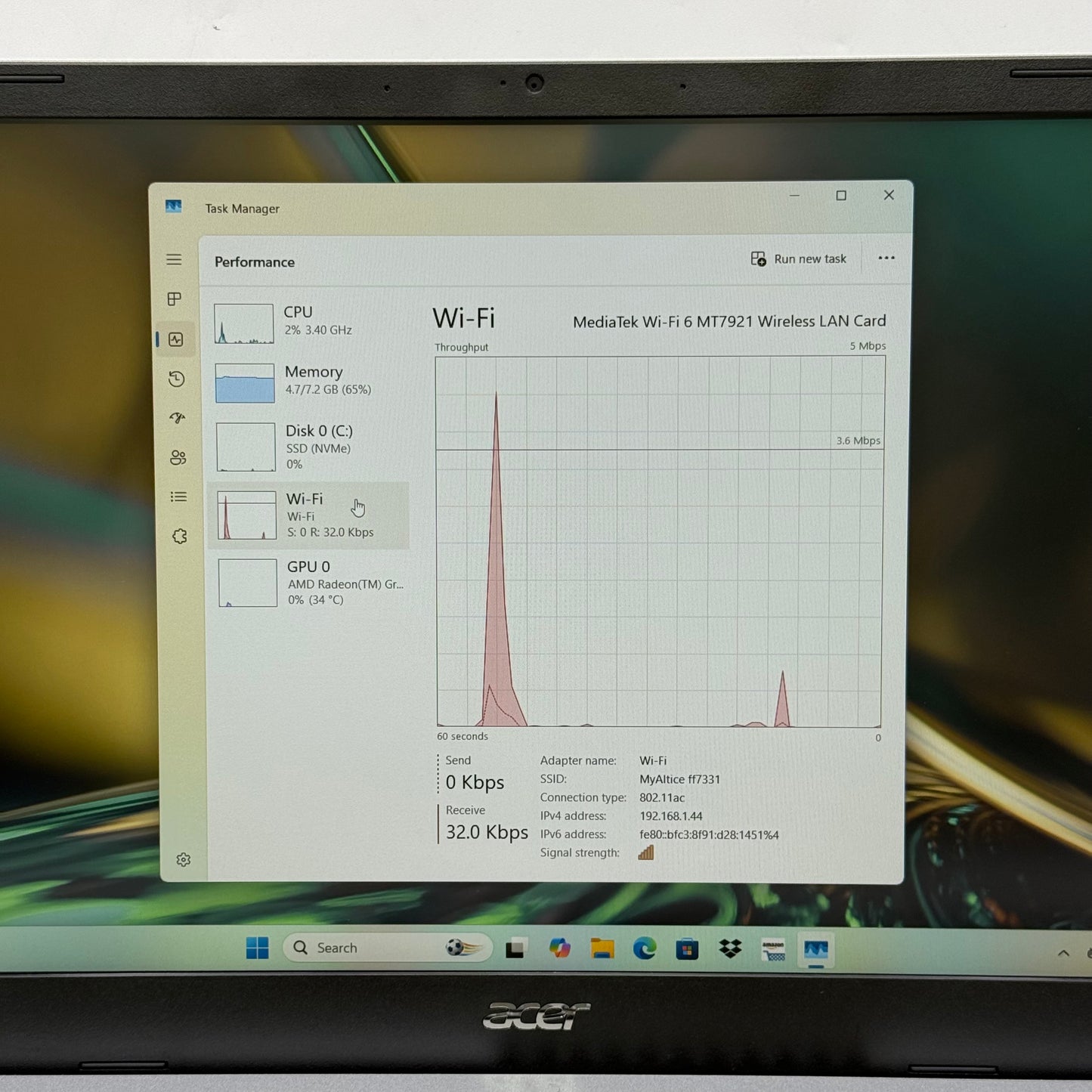 Acer Aspire 3 A315-24P-R7VH 15.6" Ryzen 3 7320U 2.4GHz 8GB RAM 128GB SSD