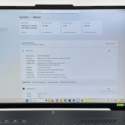 Asus TUF A16 FA607N 16" Ryzen 5 7535HS 3.3GHz 16GB RAM 1TB SSD GeForce RTX 4050