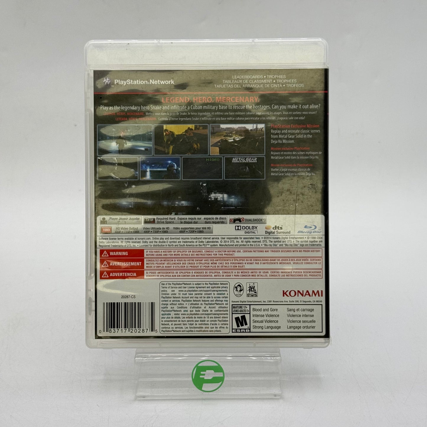 Metal Gear Solid V: Ground Zeroes (Sony PlayStation 3 PS3, 2014)
