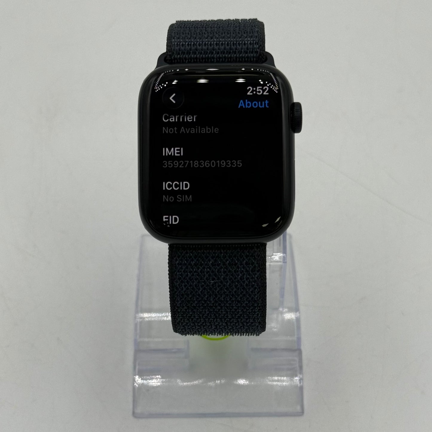 Unlocked Apple Watch SE 2nd Gen 44MM Midnight Aluminum Anchor Blue Sport Loop