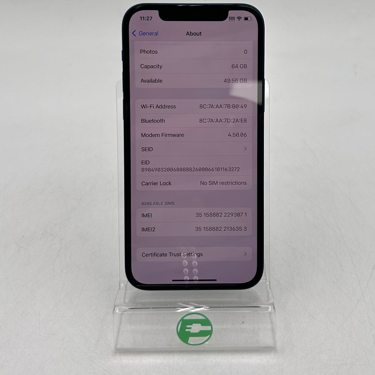 Factory Unlocked Apple iPhone 12 64GB Blue MGF73LL/A