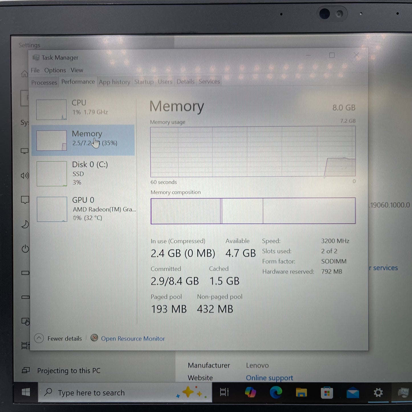 Lenovo ThinkPad T14 Gen 1 14" Ryzen 5 Pro 4650U 2.1GHz 8GB RAM 256GB SSD