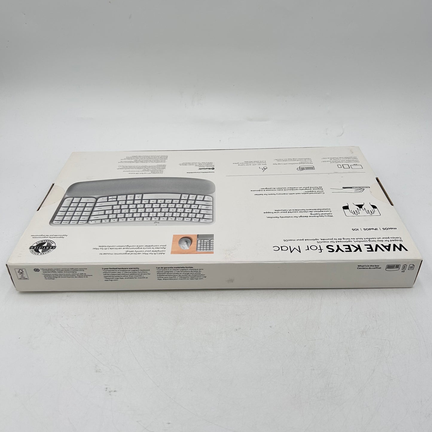 New logitech Wave Keys with Cushioned Palm Rest Wireless Keyboard For Mac