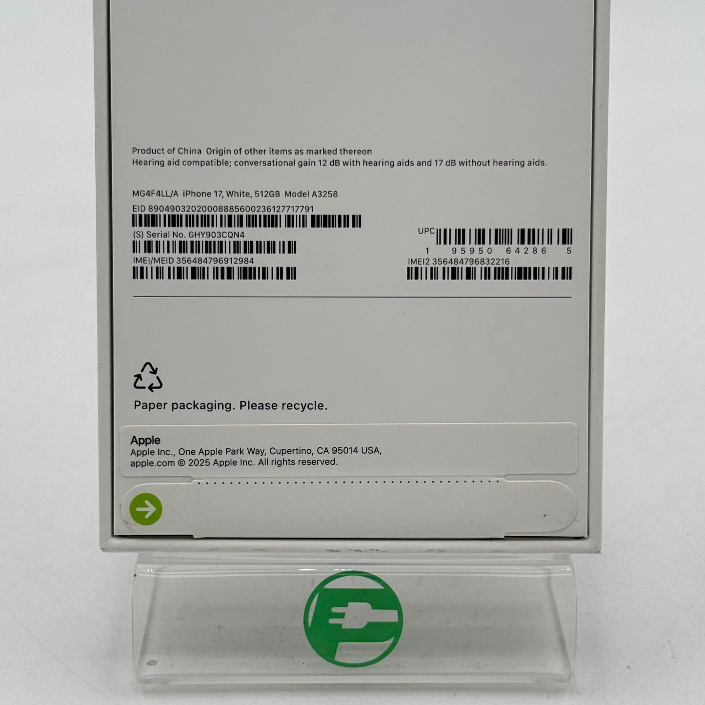 New Factory Unlocked Apple iPhone 17 512GB White MG4F4LL/A
