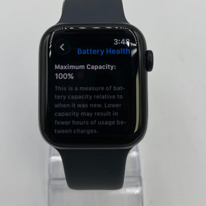 GPS Only Apple Watch SE 3 44MM Midnight Aluminum Black Sport Band MEHQ4LW/A