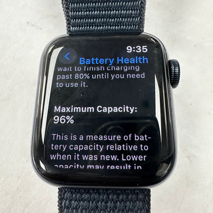 GPS Only Apple Watch SE 2nd Gen 40MM Midnight Aluminum Blue Nylon Band