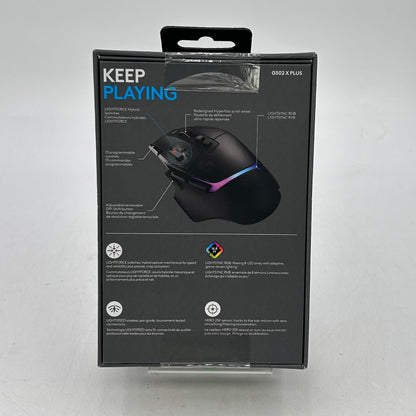 New Logitech G502 X Plus 910-006160 Wireless Gaming Mouse Black