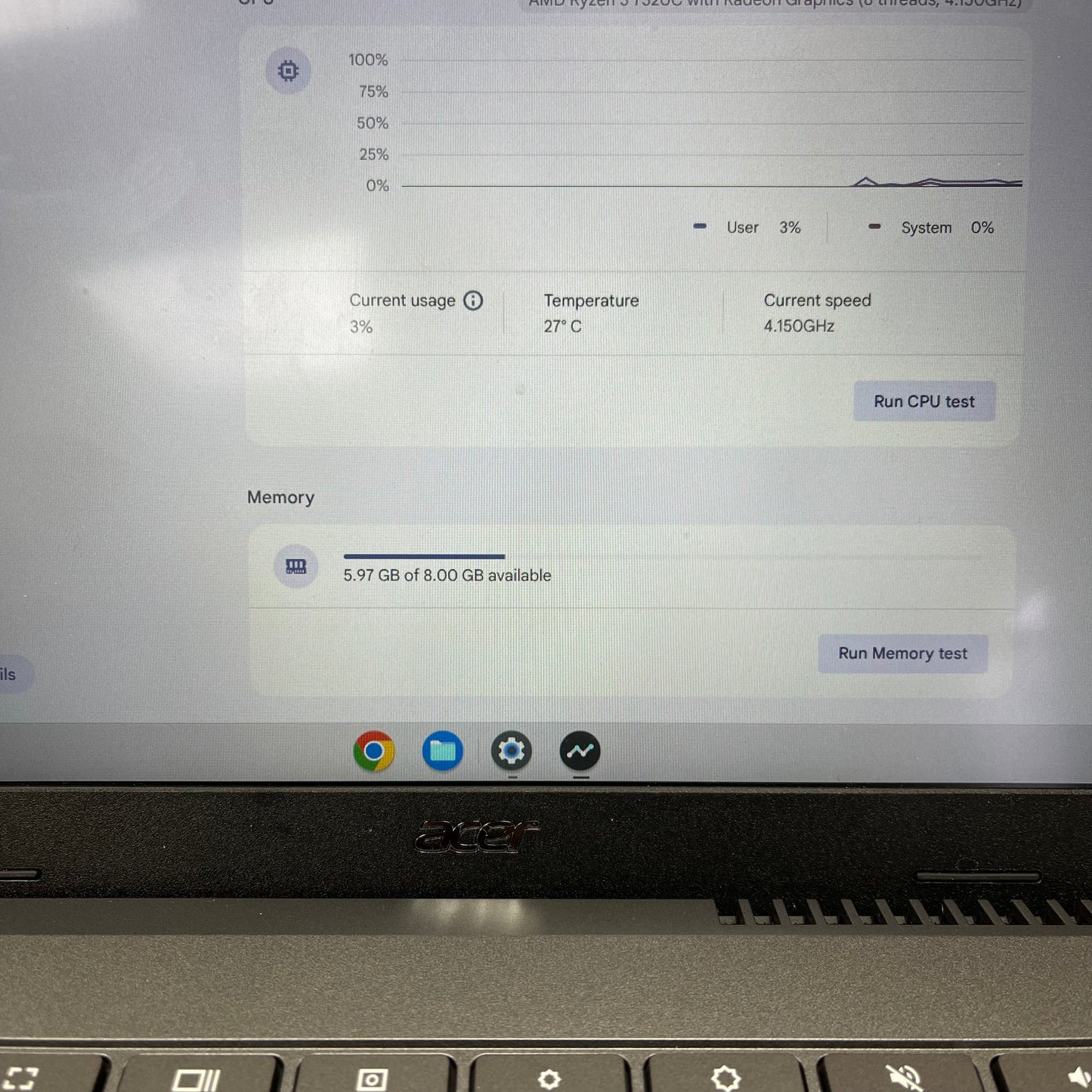 Acer Chromebook Plus 514 N23C9 14" Ryzen 3 7320C 2.4GHz 8GB RAM 128GB NVMe