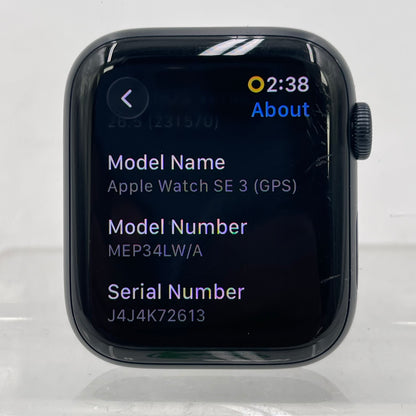 GPS Only Apple Watch SE 3 44MM Midnight Aluminum MEP34LW/A