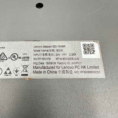 Lenovo IdeaPad 320 15-ABR 80XS 15.6" A12-9720P 2.7GHz 12GB RAM 256GB SSD