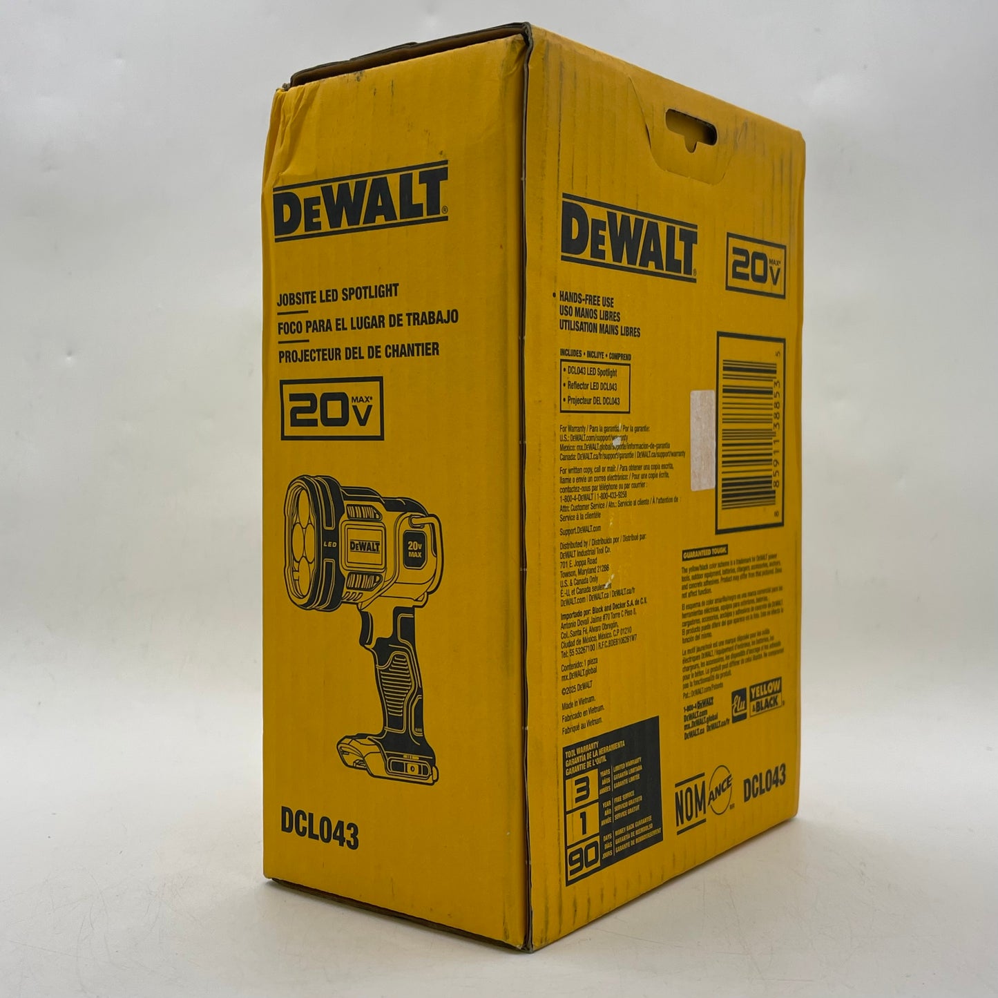 New DeWalt DCL043 20V MAX Jobsite LED Spotlight