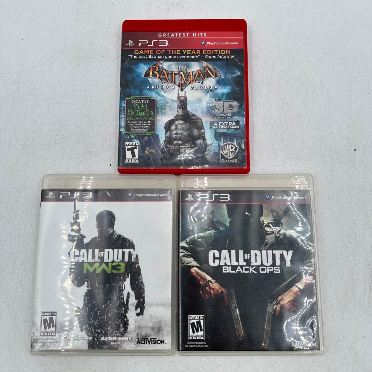 Lot of 3 Sony PlayStation 3 PS3 Games : Batman|COD Black Ops|COD MW3