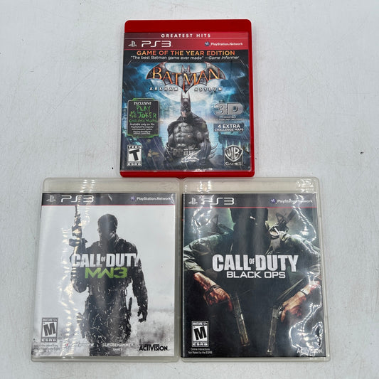 Lot of 3 Sony PlayStation 3 PS3 Games : Batman|COD Black Ops|COD MW3