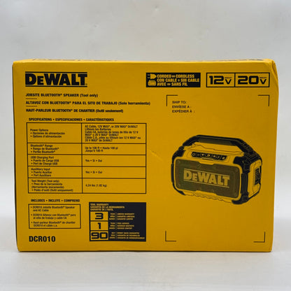 New DeWalt DCR010 12V/20V MAX Jobsite Bluetooth Speaker