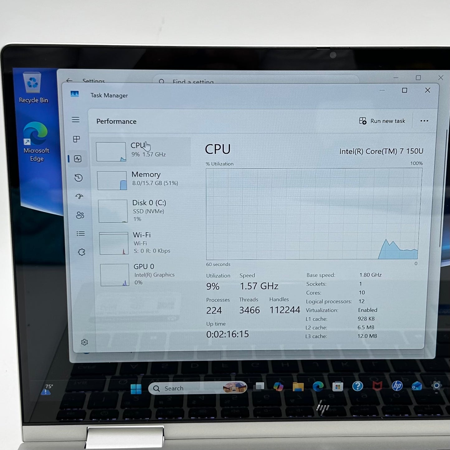 HP Envy x360 14-ES1023DX 14" Core 7 150U 1.8GHz 16GB RAM 512GB SSD