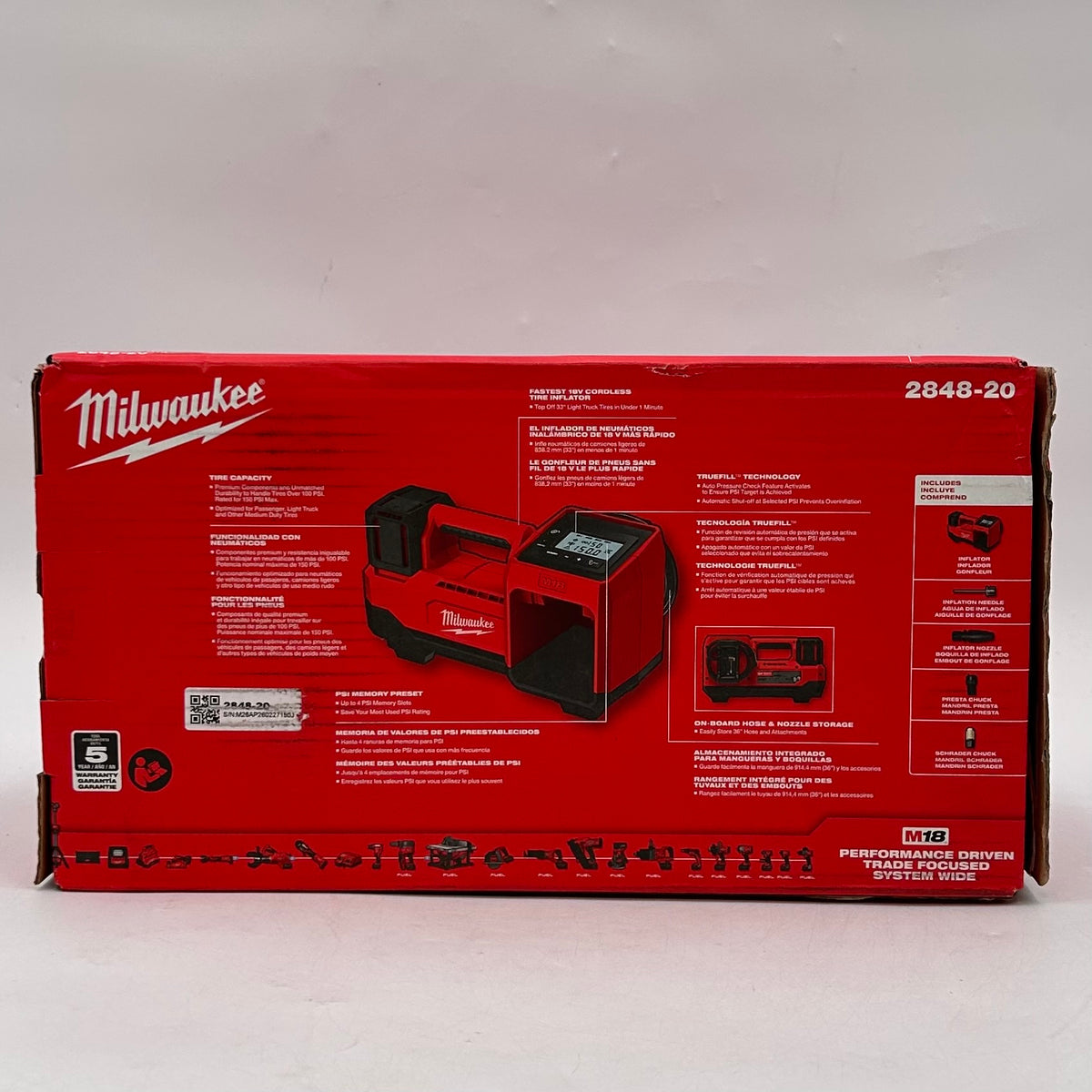 New Milwaukee 2848-20 M18 18V Compact Inflator