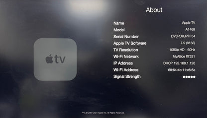Apple TV 4K 3rd Gen 8GB Digital HD Media Streamer WiFi + Ethernet A1469