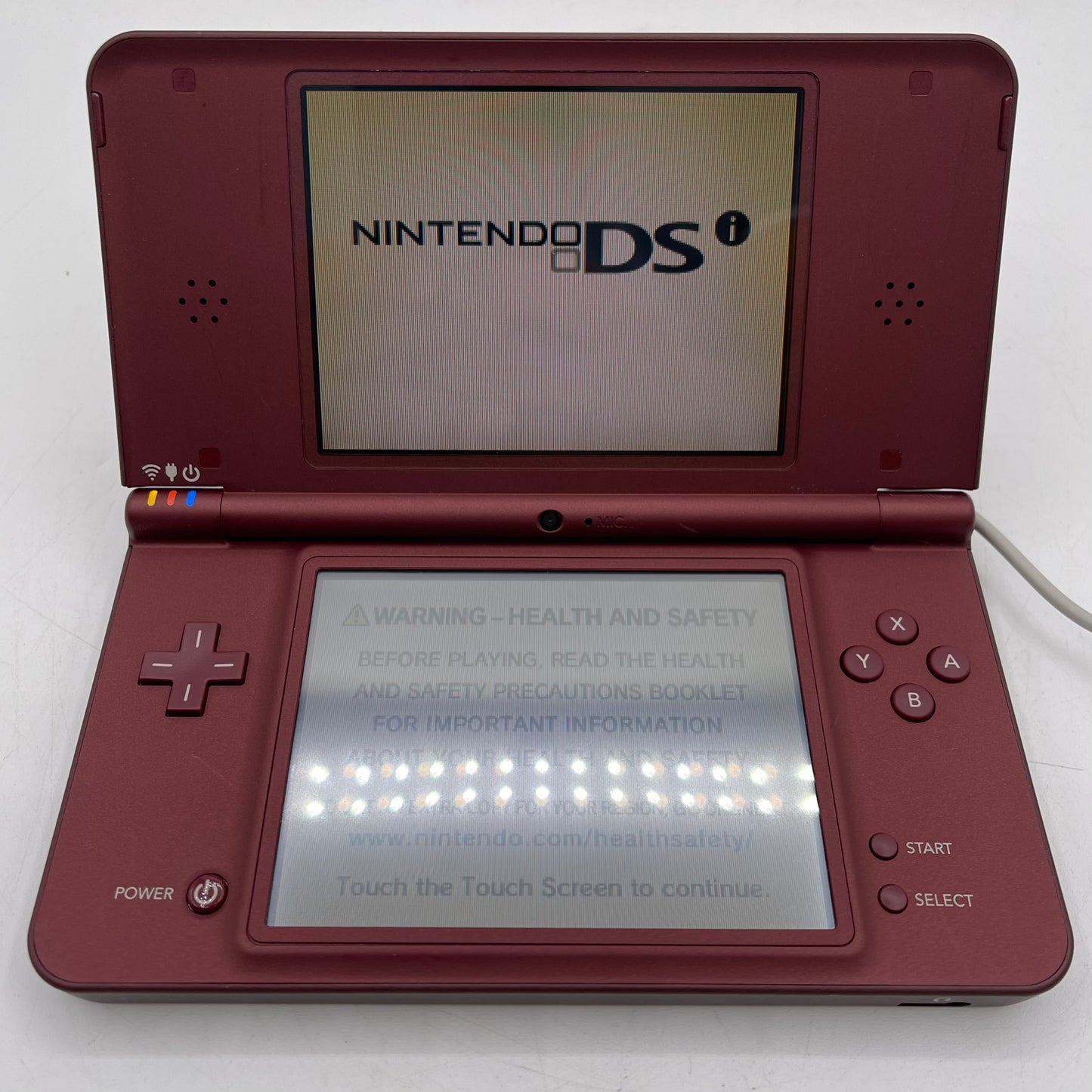 Broken Nintendo DSi XL Handheld Game Console TWL-001 Burgundy Power Issue