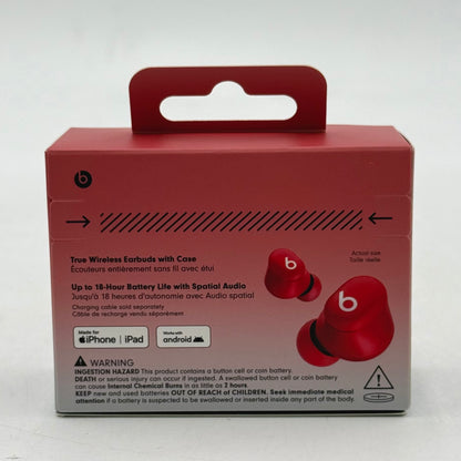 New Beats Solo Buds Wireless In-Ear Bluetooth Headphones Red MUW03LL/A