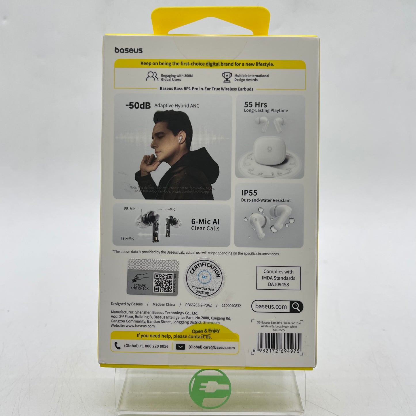 New Baseus BP1 Pro Wireless In-Ear Bluetooth Headphones White PM132
