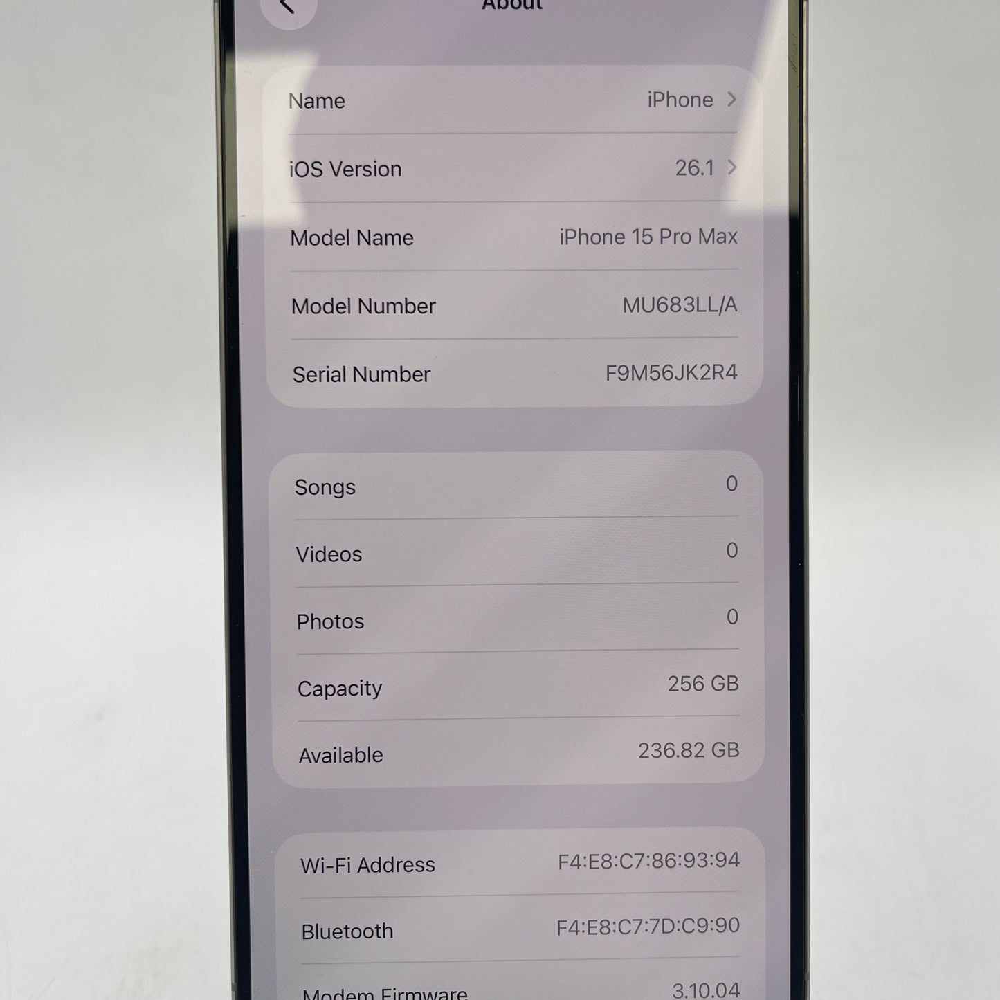 Factory Unlocked Apple iPhone 15 Pro Max 256GB Natural Titanium MU683LL/A