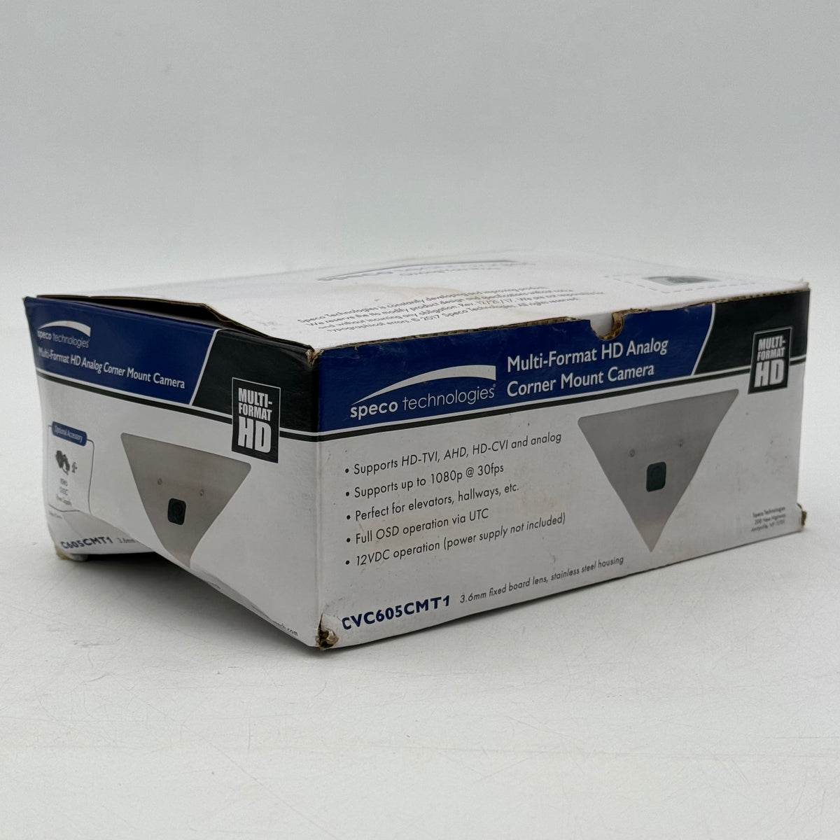 New Speco Technologies Multi-Format HD Analog Corner Mount Camera CVC605CMT1