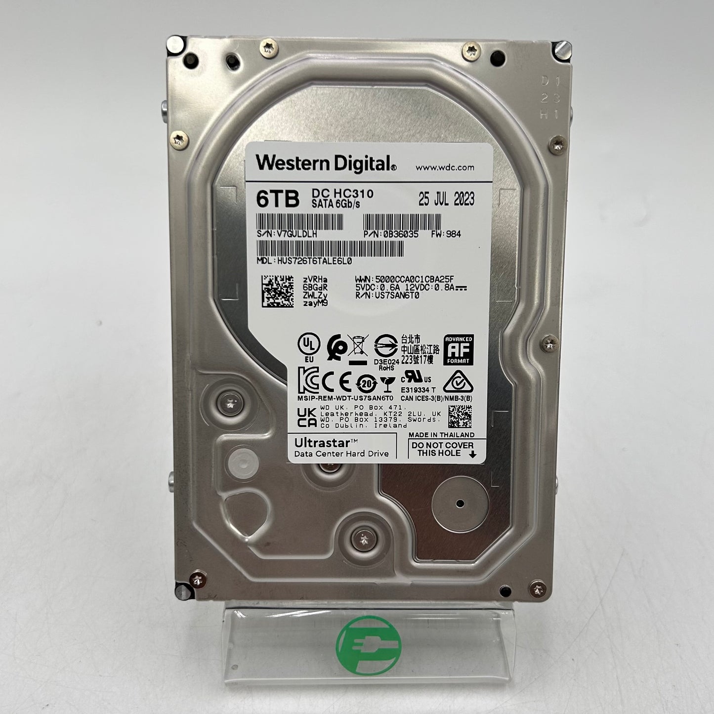 Western Digital WD 3.5" UltraStar DC HC310 6TB SATA III 6Gbps HDD 0B36035