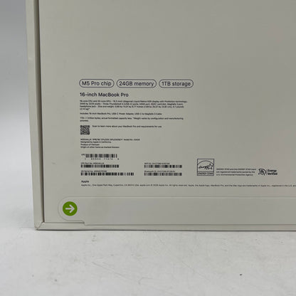 New 2026 Apple MacBook Pro 16" M5 Pro 20C GPU 4.6GHz 24GB RAM 1TB SSD A3428