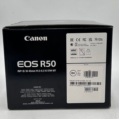 New Canon EOS R50 24.2MP Mirrorless Camera Kit w/ RF-S 18-45mm Lens