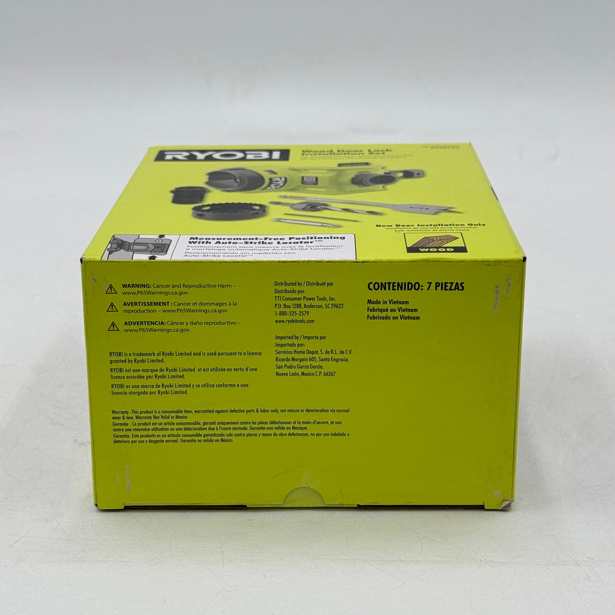 New Ryobi A99DLK7 Wood Door Lock Installation Set