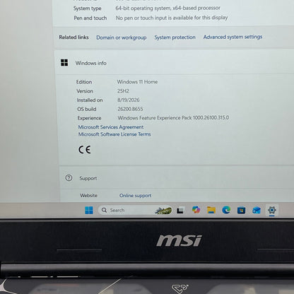 MSI Cyborg 15 MS-15Q3 15.6" Core 7 240H 2.5GHz 16GB RAM 1TB SSD GeForce RTX 5050