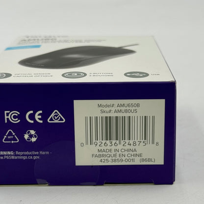 New Targus USB Optical Mouse AMU80