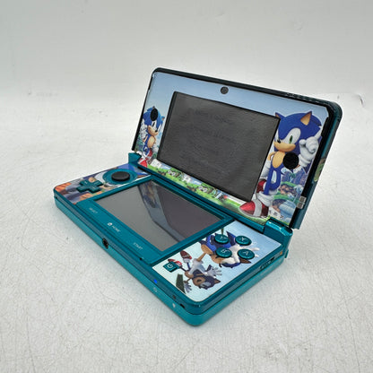 Nintendo 3DS Handheld Game Console Only CTR-001 Aqua Blue (Sonic Sticker)