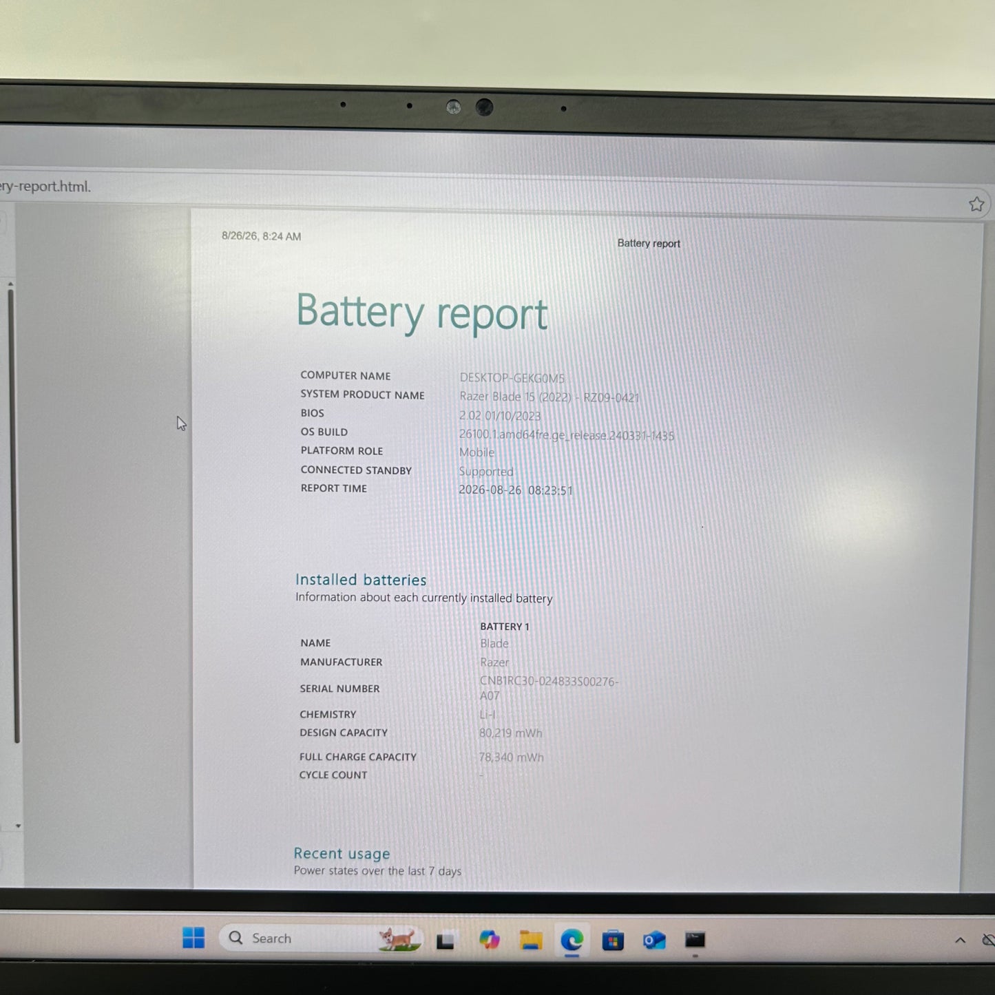 Razer Blade 15 RZ09-0421 15.6" i7-12800H 16GB RAM 1TB SSD GeForce RTX 3070 Ti