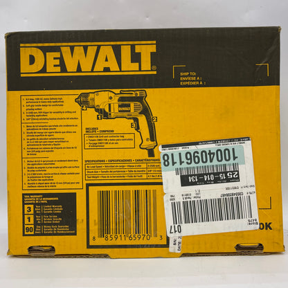 New DeWalt DWD110K 3/8" (10mm) Keyless Chuck Drill Kit