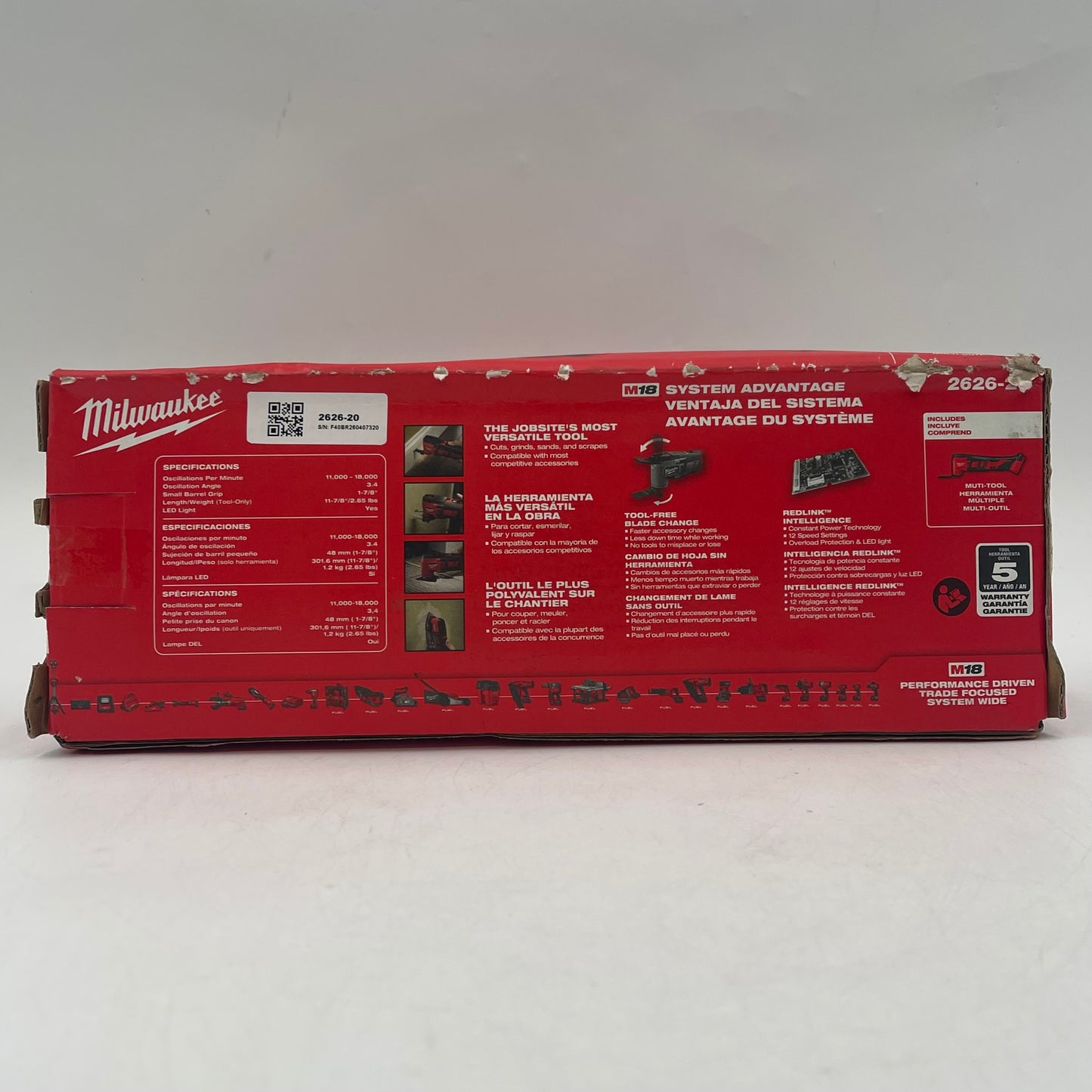 New Milwaukee 2626-20 M18 18V Cordless Multi Tool
