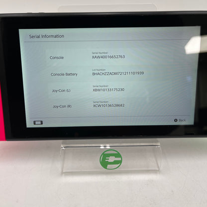 Nintendo Switch v1 Console Gaming System HAC-001 Pink/Green