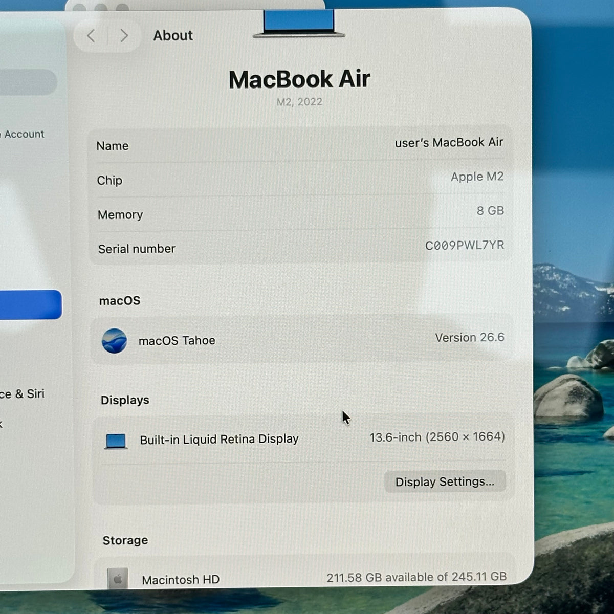 2022 Apple MacBook Air 13.6" M2 8C GPU 3.5GHz 8GB RAM 256GB SSD A2681