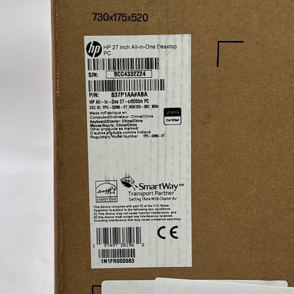 New HP AIO 27-CR0055M 837P1AA#ABA 27" Ryzen 7 7730U 2.00GHz 16GB RAM 1TB SSD