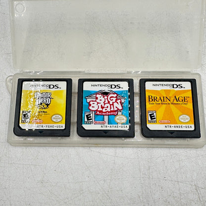 Lot of 3 Nintendo DS Games: Big Brain Academy/Brain Age/Guitar Hero Cartridge Only