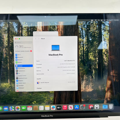 2018 Apple MacBook Pro 15" i7 2.7GHz 16GB RAM 1TB SSD Silver A1990 Read