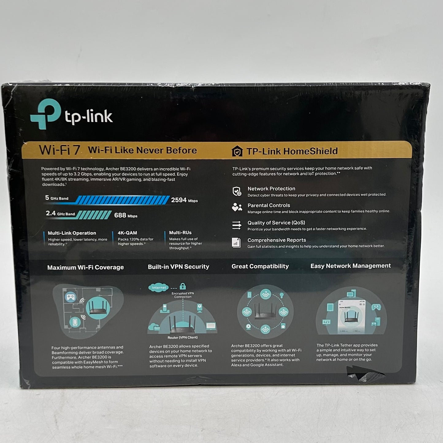 New TP-Link Archer BE3200 Dual Band WiFi 7 Router