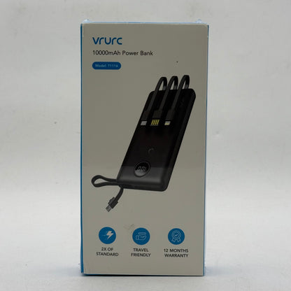 New Vrurc 1000mAh Power Bank 12W Portable Charger T1116 Black