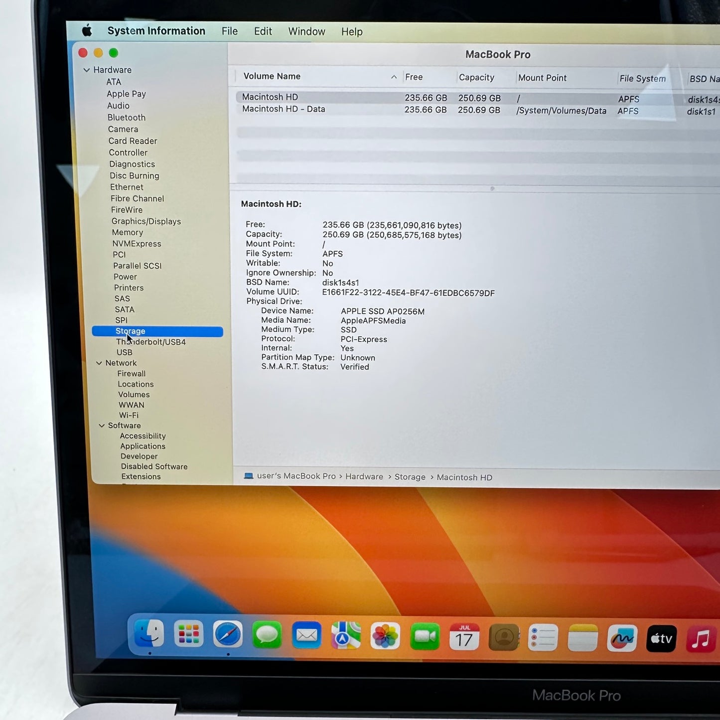 2019 Apple MacBook Pro 13.3" i5 2.4GHz 8GB RAM 256GB SSD Space Gray A1989