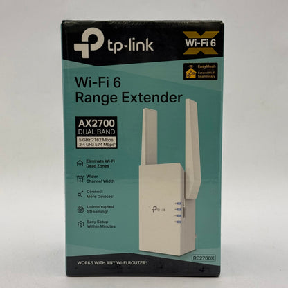 New TP-Link AX2700 Wi-Fi 6 Dual-Band Range Extender RE2700X
