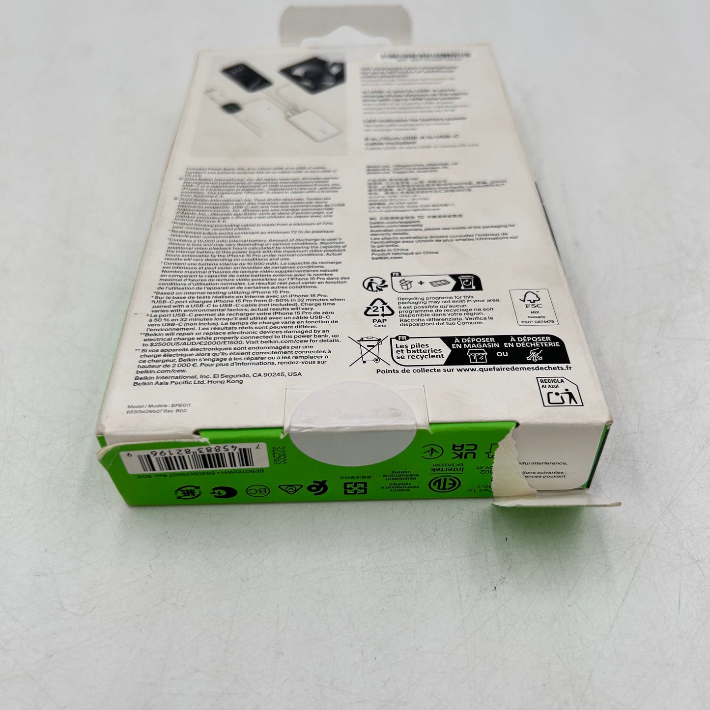 New Belkin BoostCharge Power Bank 10k 15W White