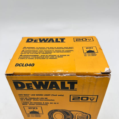 New DeWalt DCL040 20V MAX LED Work Light