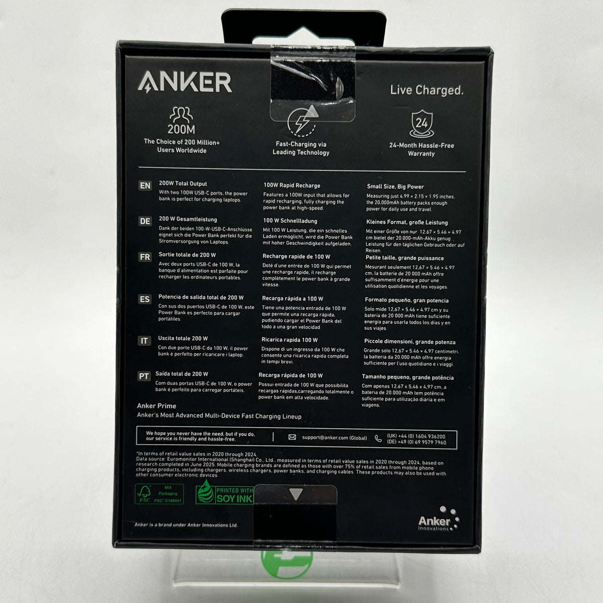 New Anker Multi Device Fast Charging 200W Prime Power Bank 20K A1336 Black