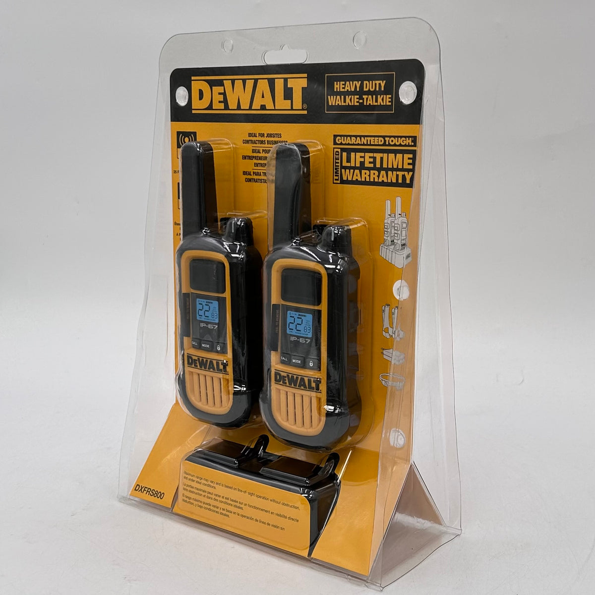 New DeWalt 22-Channel Two Way Heavy Duty Radio Walkie Talkies DXPRS800